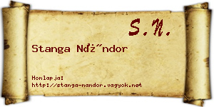 Stanga Nándor névjegykártya